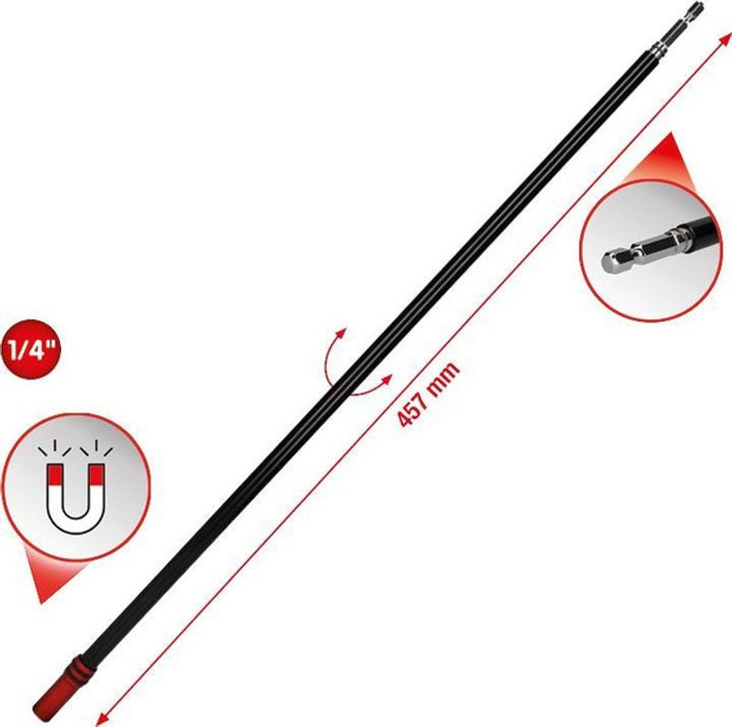 KS Tools Magnetischer Schnellwechsel-Bithalter mit Freilaufhülse 1/4 Zoll, 6.3 mm, Schwarz - Bild 2