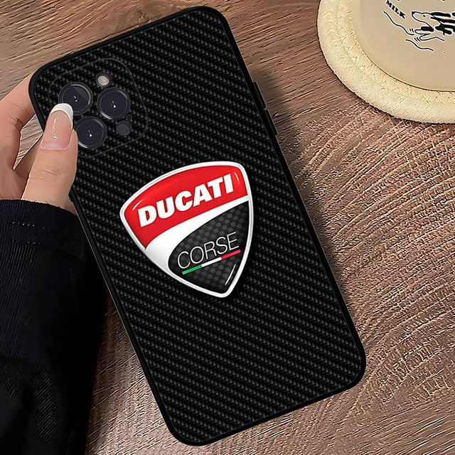 Stoßfeste weiche Handyhülle D-Ducaties Motorradrennen für Apple iPhone 17 16 15 14 13 12 11 Pro Max Plus in Schwarz - Bild 1
