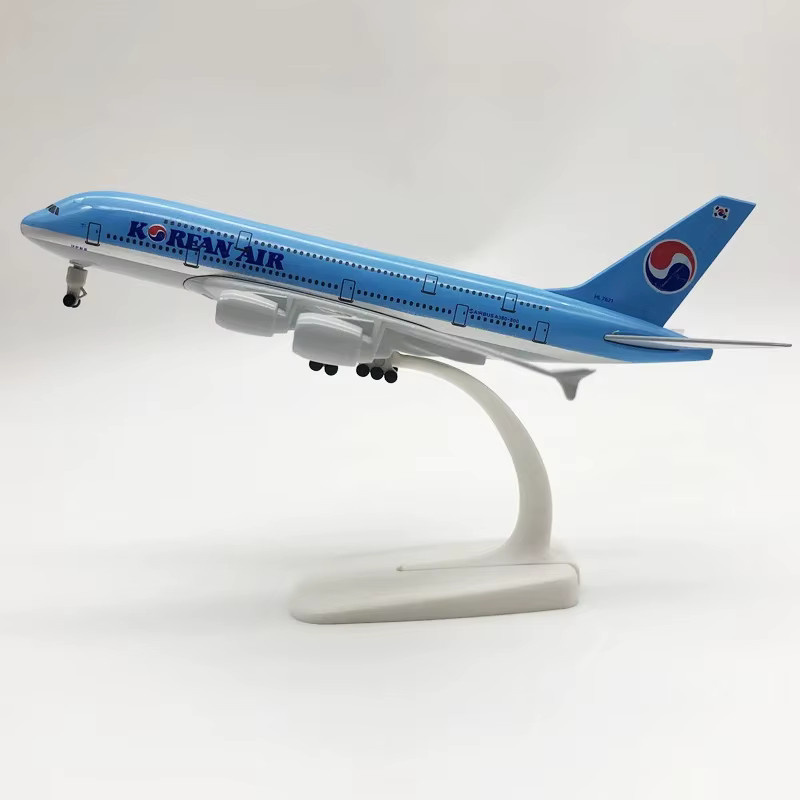 Korean Air Airbus 380 A380 Flugzeug Modell, Diecast, Metall, 20 cm - Bild 2