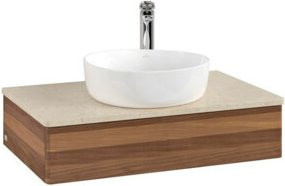 V&B Waschtischunterschrank Antao ohne Frontstruktur in Botti Brown, B/T/H: 80 x 50 x 19 cm - Bild 1