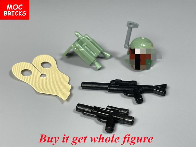 Yiran toy MOC Bricks Wars Soldat Klonhelm Rakete Umhang Rucksack Zubehör 1-teiliges Set - Bild 1