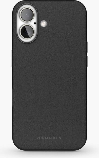 Vonmählen Like Leather Case MagSafe kompatible Schutzhülle für iPhone 16 in Schwarz - Bild 1