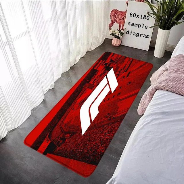 Karpetti Rutschfester Teppich F1 Rennfahrer Design in Rot, Breite: 80 cm, Tiefe: 120 cm - Bild 1