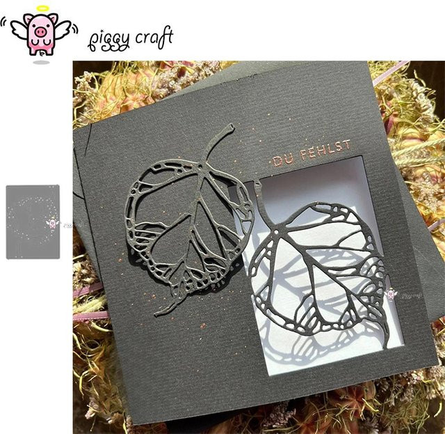 Piggy Craft Metall-Stanzform Blatt-Hintergrundrahmen für Papierhandwerk und Sammelalben - Bild 1
