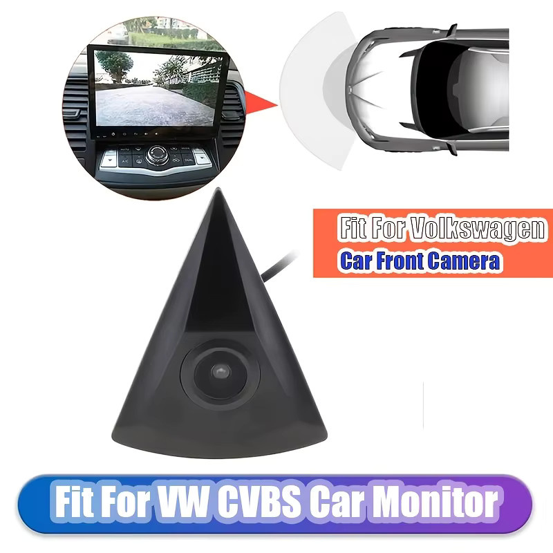 QueenDer Vorderansichtkamera für VW-Modelle in Schwarz mit eingebettetem Logo - Bild 2