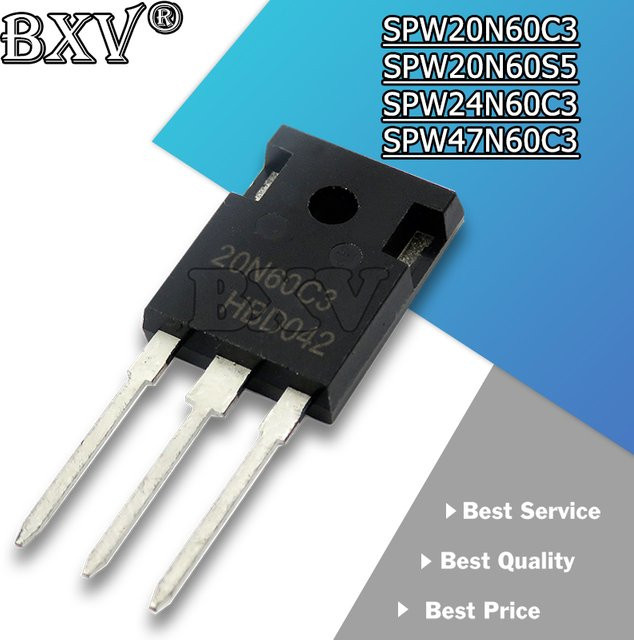 5er-Set Leistungstransistoren BXV in Schwarz (SPW20N60C3, SPW20N60S5, SPW24N60C3, SPW47N60C3) - Bild 1