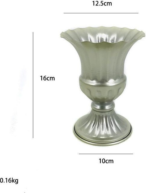 Retro Blumentopf aus Schmiedeeisen von Yiran Furniture in Silber, rund, Höhe: 22,5 cm, Durchmesser: 16,5 cm - Bild 1
