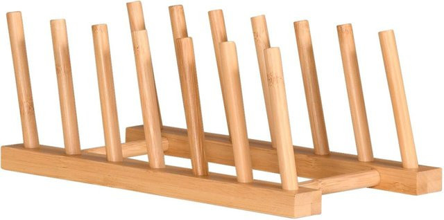 Kesper Tellerständer aus Bambus in Braun, B/T/H: 25,0 x 14,0 x 9,7 cm - Bild 1