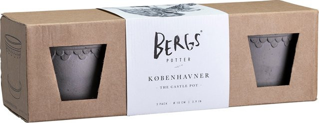 Bergs Potter Blumentopf Set The Københavner Raw Pot mit Untersetzer grau - Bild 1