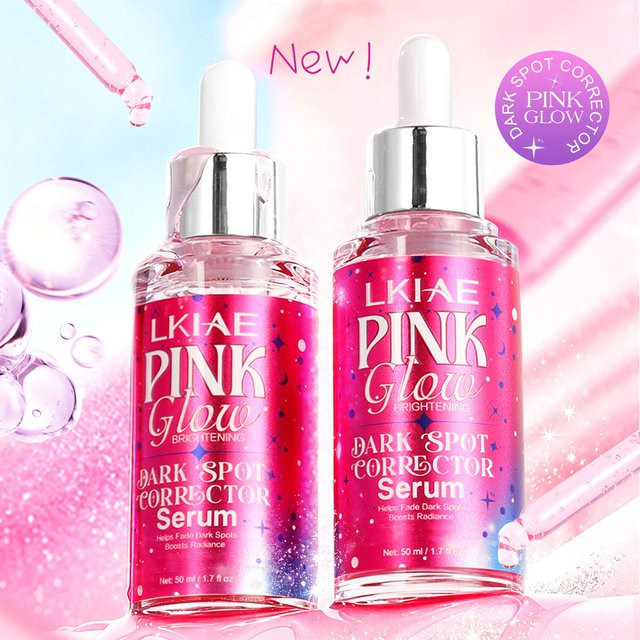 LKIAE Pink Glow Dark Spot Corrector Serum, Niacinamid, Unisex - Bild 1