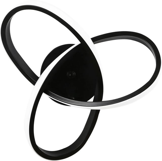 NETTLIFE LED Deckenleuchte aus Metall in Schwarz, modern und dimmbar mit Fernbedienung, Durchmesser: 40 cm - Bild 1