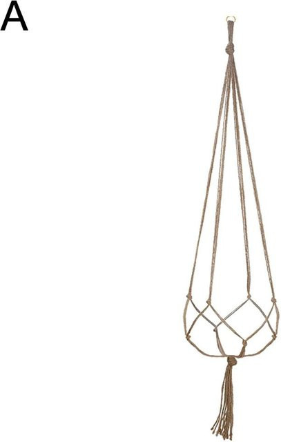 Ambiel Charm Makramee Blumenampel aus geflochtenem Seil in Braun für Garten und Balkon im Boho-Stil - Bild 1