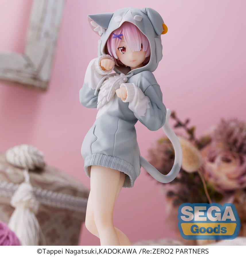 Bandai Re:Zero Rem Emilia Cat Figur, 18cm, Bunt / Mehrfarbig - Bild 3