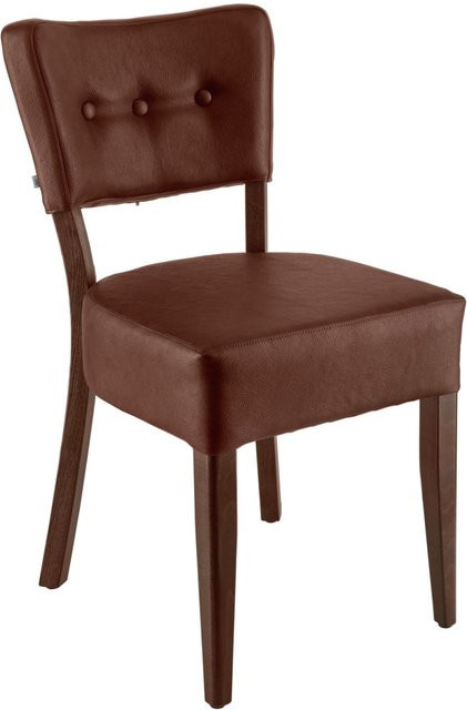 VEGA Stuhl Winslow aus Kunstleder in Braun mit tabak gebeiztem Gestell, 2er Pack, B/T/H: 45 x 53 x 83 cm - Bild 1
