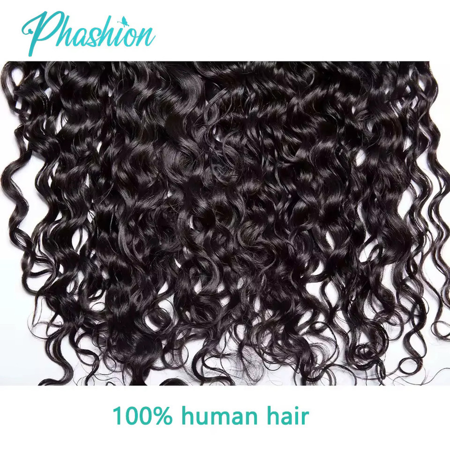 Phashion Water Wave Lace Frontal, brasilianisches Echthaar, Transparent Swiss 4x4 - Bild 4