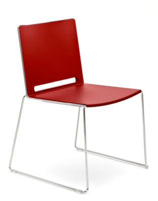 Leyform Stapelstuhl ILike Set 4 Stück, rot, Gestell verchromt, UV-beständig - Bild 1