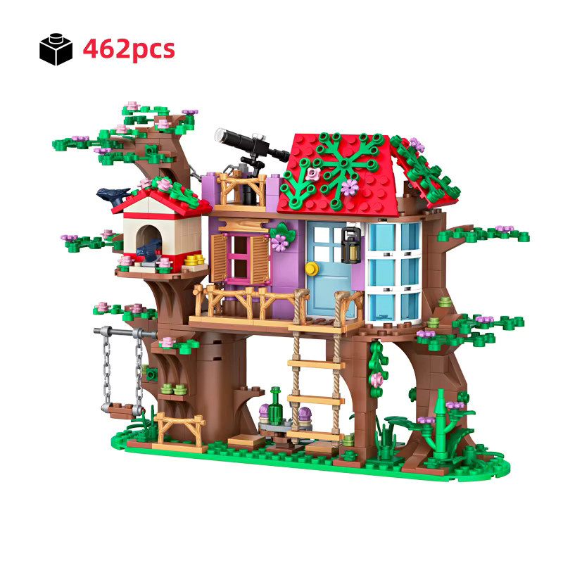 Yaafun Bausteine Set Vogel Freundschaft Baum Haus für Mädchen, pädagogisches STEM Spielzeug aus Kunststoff in Mehrfarbig - Bild 3