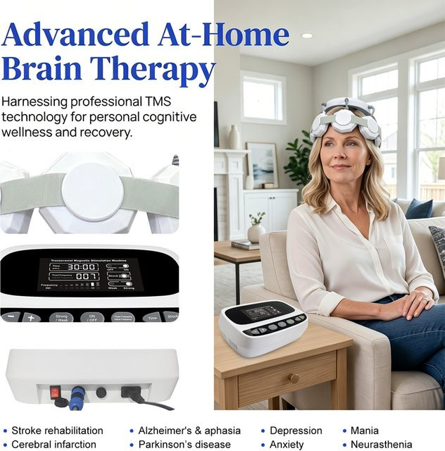 ZJKC 8-Frequenz-RTMS-Gerät für neurologische Erkrankungen in Weiß mit 11 variablen Modi für die Heimtherapie zur Behandlung von Autismus und chronischen Schmerzen - Bild 1