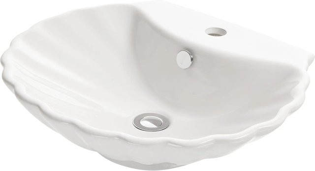 NEG Aufsatz-Waschbecken Uno38A Barock Muschel-Form in Weiß, Oval, Keramik, Tiefe: 51 cm, Breite: 46 cm, Höhe: 15,5 cm - Bild 1