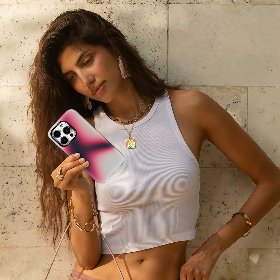 Potdemiel Handyhülle Gradient Star Soft Hues für iPhone 17 Pro Max Plus 16 15 14 13 12 11 mit doppelschichtiger Rückseite in Multicolour - Bild 5