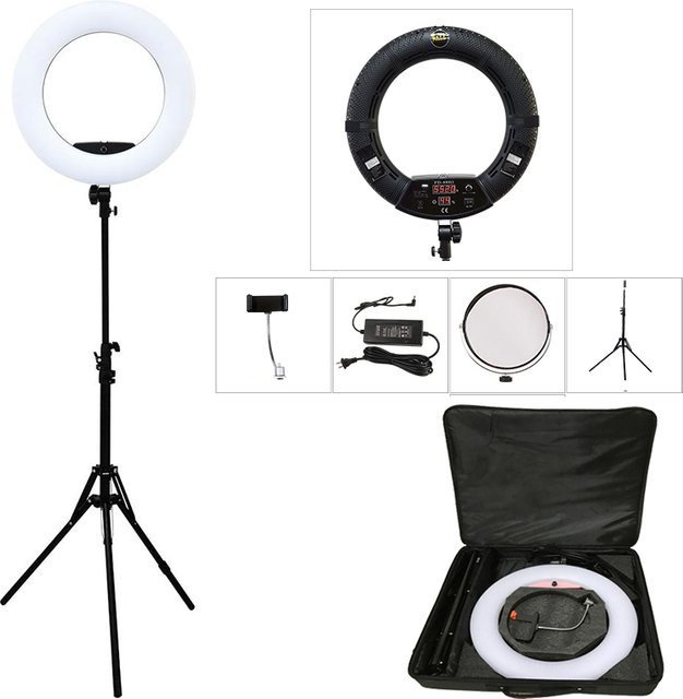 Yidoblo FD-480II LED-Ringlicht-Set mit Lichtstativ und Tasche, Zweifarbig, 96W, CRI95+ - Bild 1