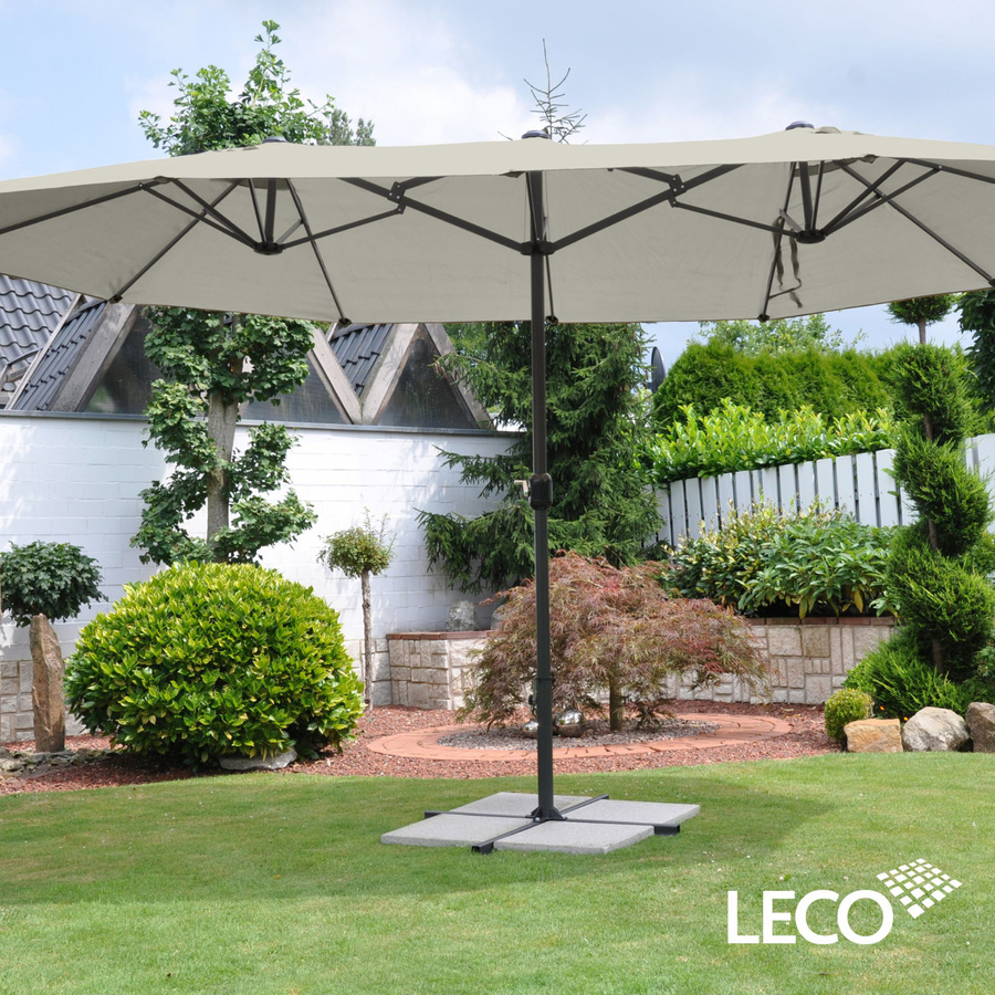 Leco Sonnenschirm Oval-Schirm DAS ORIGINAL in Grau aus Aluminium und Polyester B/T/H: 460 x 270 x 245 cm - Bild 2