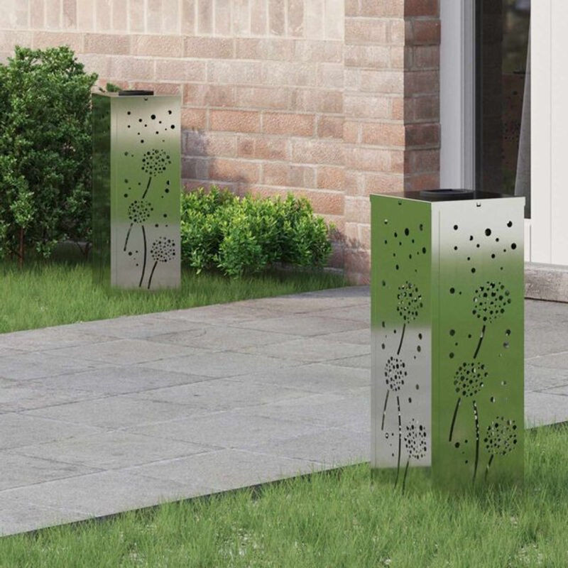 vidaXL Solar LED Wegeleuchten Set aus galvanisiertem Stahl in Silber, 2 Stück, modern und warmweiß - Bild 1