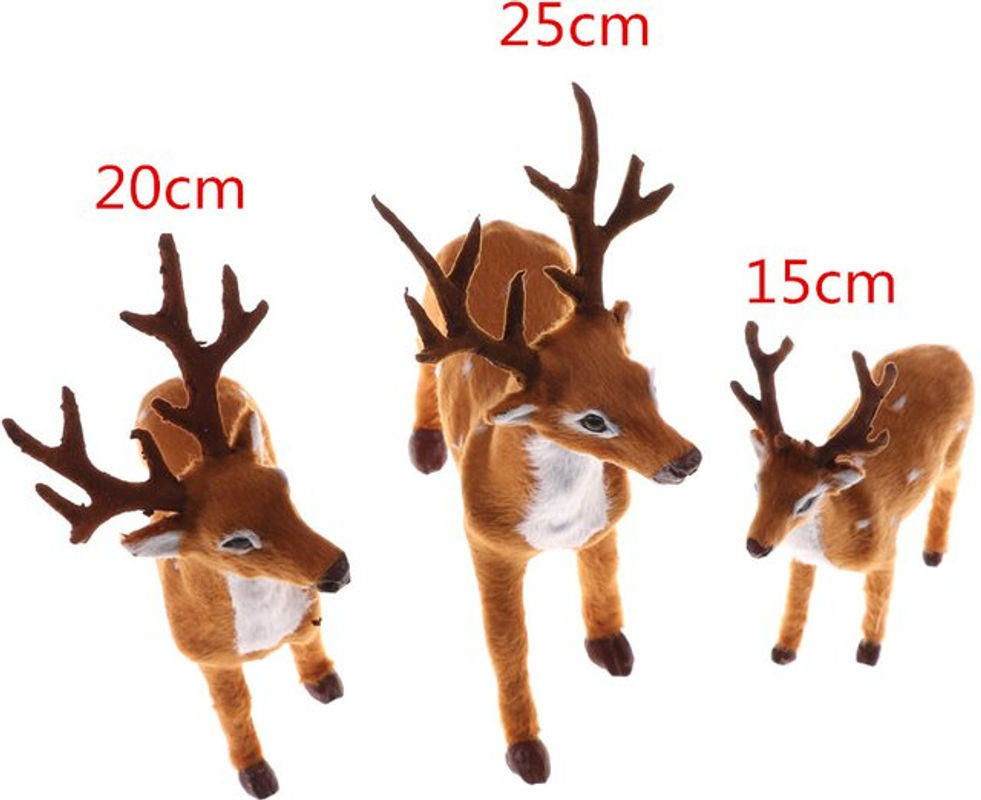 HUXUAN Weihnachts Rentier als Plüsch-Dekoration in Braun, Größen: 15 cm, 20 cm oder 25 cm - Bild 1