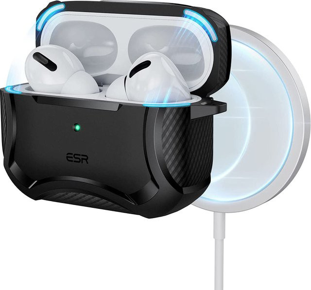 ESR Cyber Armor Tough Hülle für Apple AirPods Pro Serie, Schwarz - Bild 1