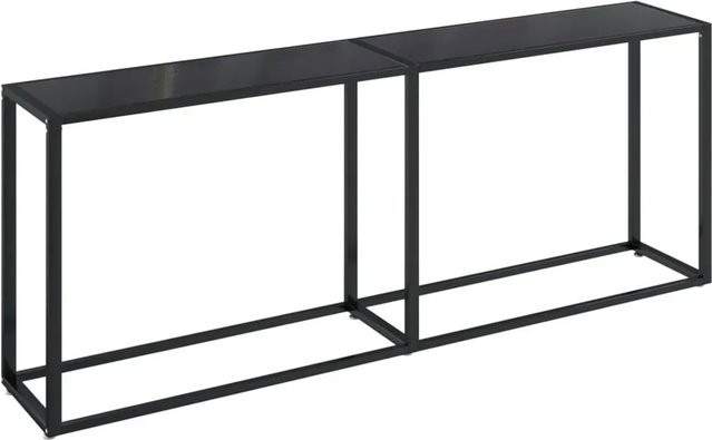 vidaXL Konsolentisch aus Hartglas und pulverbeschichtetem Stahl in Schwarz, B/T/H: 200 x 35 x 75,5 cm - Bild 1