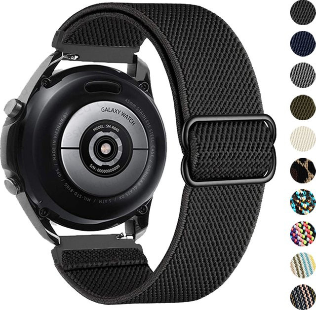 Fossil Uhrenarmband, geflochtenes Nylon, Schwarz, Unisex - Bild 1