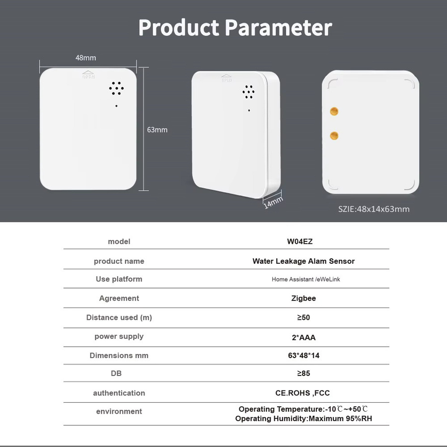 Lincukoo Smart Wasserleck-Sensor ZigBee Drahtloser Leckdetektor Weiß für Haussicherheit mit EWeLink Unterstützung - Bild 6