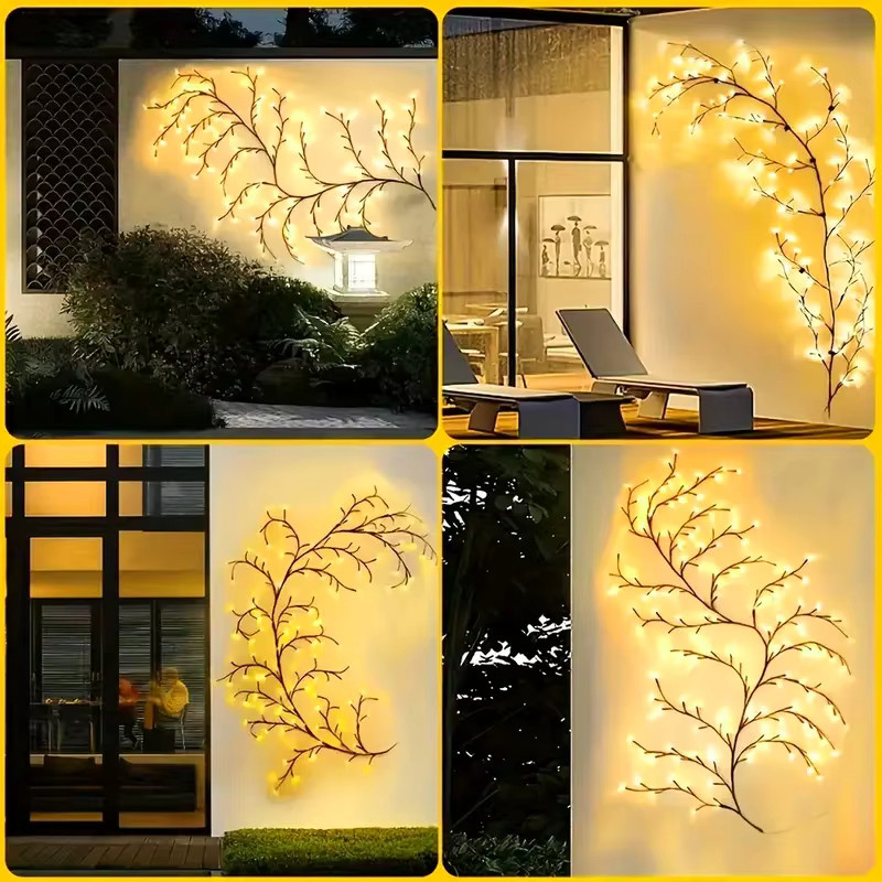 OSIDEN Solar LED Weidenreben Lichterkette mit 96 LEDs in Warmweiß, Wasserdichte Fairy Lights für Garten und Balkon - Bild 6