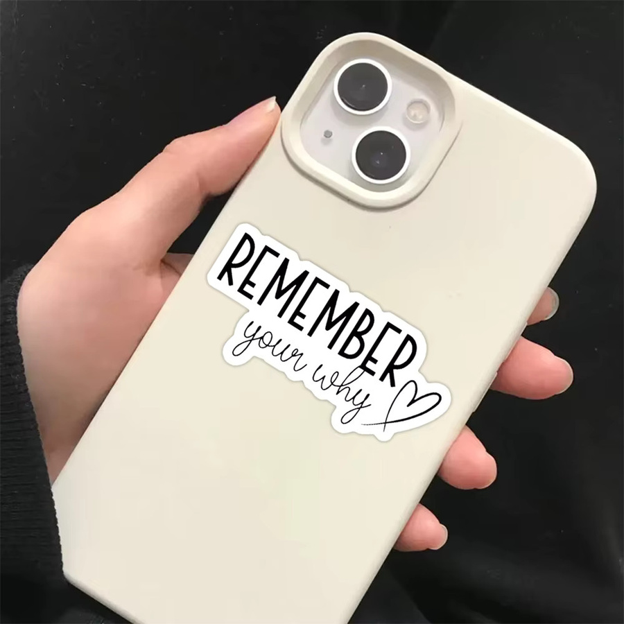 10 Stück Remember Your Why Motivationsaufkleber aus Vinyl mit inspirierendem Zitat für Laptop, Flasche und Tagebuch - Bild 3