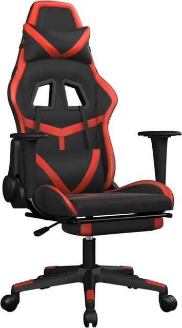 vidaXL Gaming-Stuhl in Schwarz und Rot mit Fußstütze und Kopfstütze aus Kunstleder - Bild 1