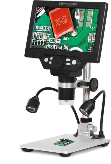 meterk Digitalmikroskop, 7 Zoll LCD-Display, 12MP, 1-1200X Vergrößerung, Schwarz - Bild 1