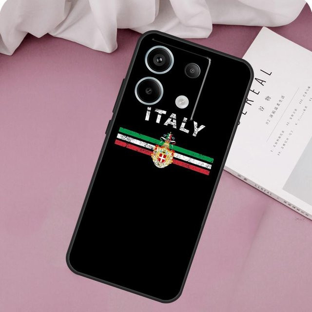 Xiaomi Handyhülle mit Italien Flagge Design für Redmi Note 15 14 13 12 11 10 9 Pro Plus 5G und weitere Modelle, Schwarz - Bild 1