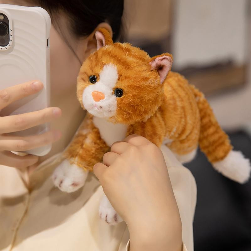 Bai Fen Bai Toys Plüschtier Katze Orange Grau Gestreift 28cm - Bild 3