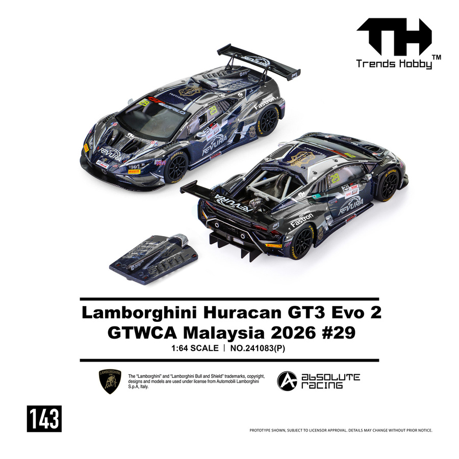 Trends Hobby Lamborghini Huracan GT3 EVO2, Miniaturmodell Spielzeugauto, 1:64 - Bild 2