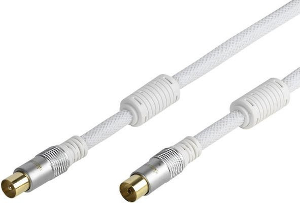 Vivanco Absorber TV und Radio Antennenkabel Koaxial in Weiß, 1,5 m, 110dB - Bild 1