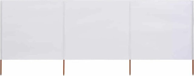 vidaXL 3-teiliges Windschutzgewebe Sandweiß B: 400 cm, H: 160 cm - Bild 1