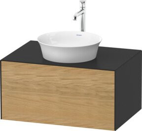 Duravit Waschtischunterschrank White Tulip ohne Aufsatz, Wandmontage, Grau Matt, B/T/H: 75,1 x 35 x 41 cm - Bild 1