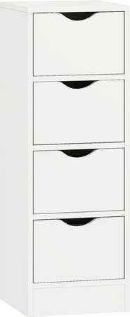 HOMCOM Badezimmerschrank mit 4 Schubladen und Griffmulden in Weiß, B/T/H: 29 x 29 x 83 cm