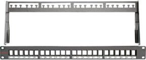 Daetwyler Patchpanel KS 19 Zoll leer 24-fach schwarz RAL9005 - Bild 1