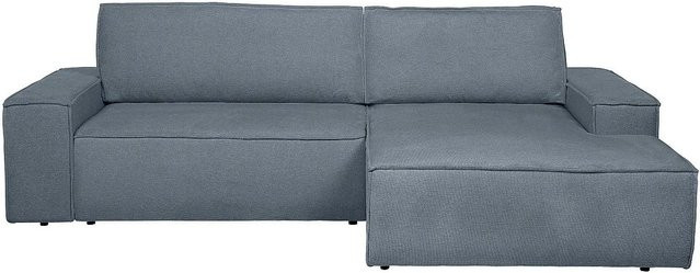 Vente-unique Schlafsofa Amelia in Blau mit L-Form und Schlaffunktion - Bild 1