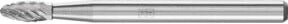PFERD Hartmetall Frässtift Flamme B kreuzverzahnt universal mittel Schaft-Ø: 3 mm, Kopf-Ø: 3 mm, Länge: 7 mm, Farbe: Silber - Bild 1