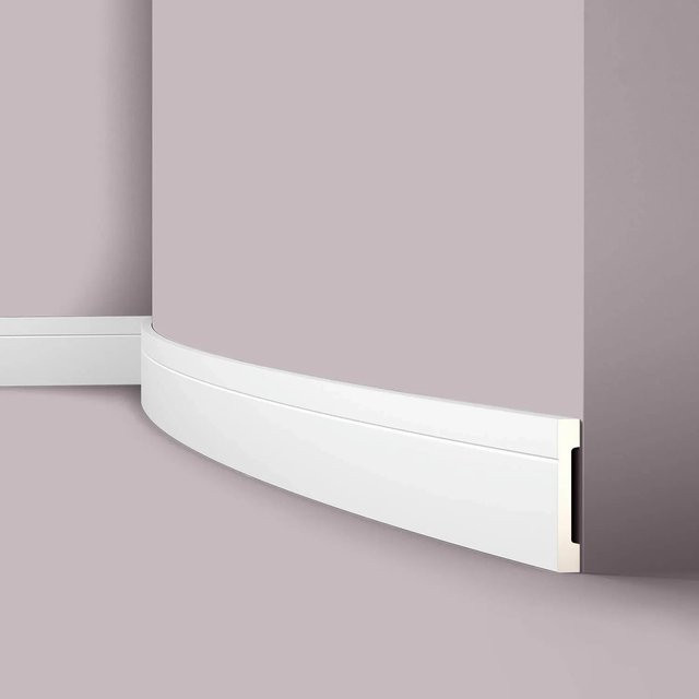 NMC FD2 Flex WALLSTYL Flexible Sockelleiste Zierleiste Stuckleiste Weiß, H x B x T: 11 x 1,5 x 0,1 cm (Länge: 200 cm) - Bild 1
