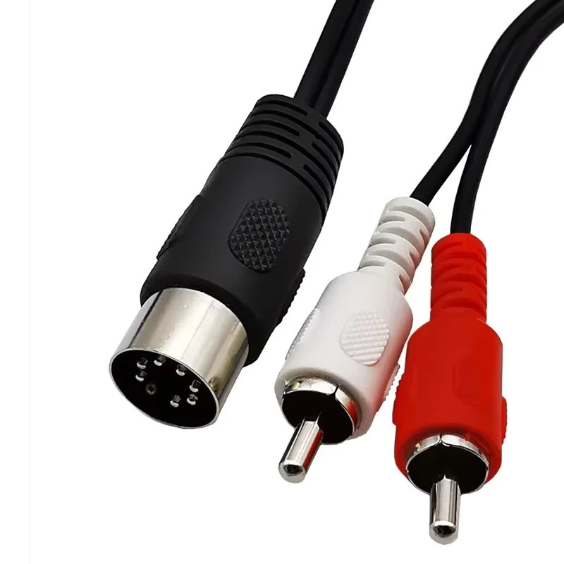 BSN MIDI-zu-RCA-Audiokabel mit 7-poligem DIN-Stecker auf 2 Dual-RCA-Stecker in Schwarz - Bild 3