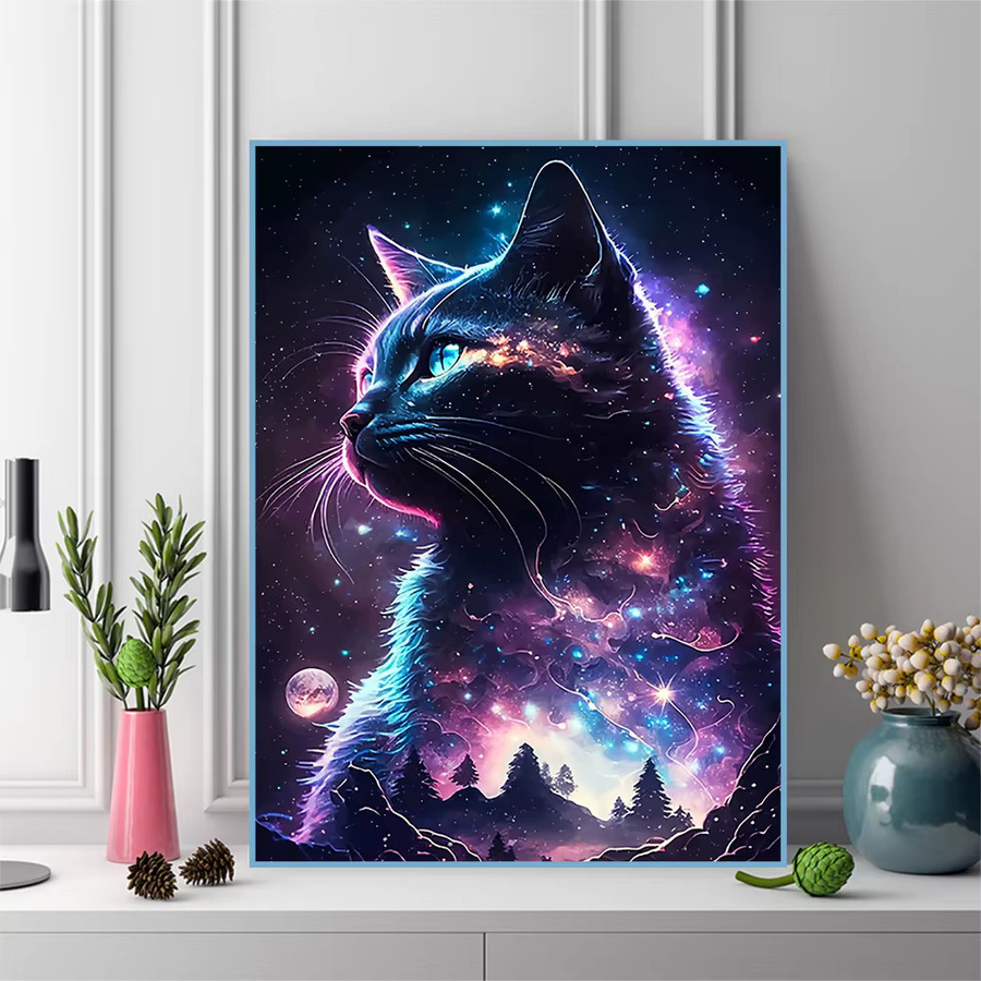 Evershine DIY Diamant Stickerei Katze Bild mit Strass Mosaik in Multicolor, B/H: 30 x 20 cm - Bild 3