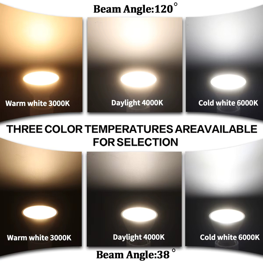12er Set LED GU10 Scheinwerfer Lampen in Weiß mit einstellbarer Farbtemperatur 3000K-6000K ohne Flimmern - Bild 3